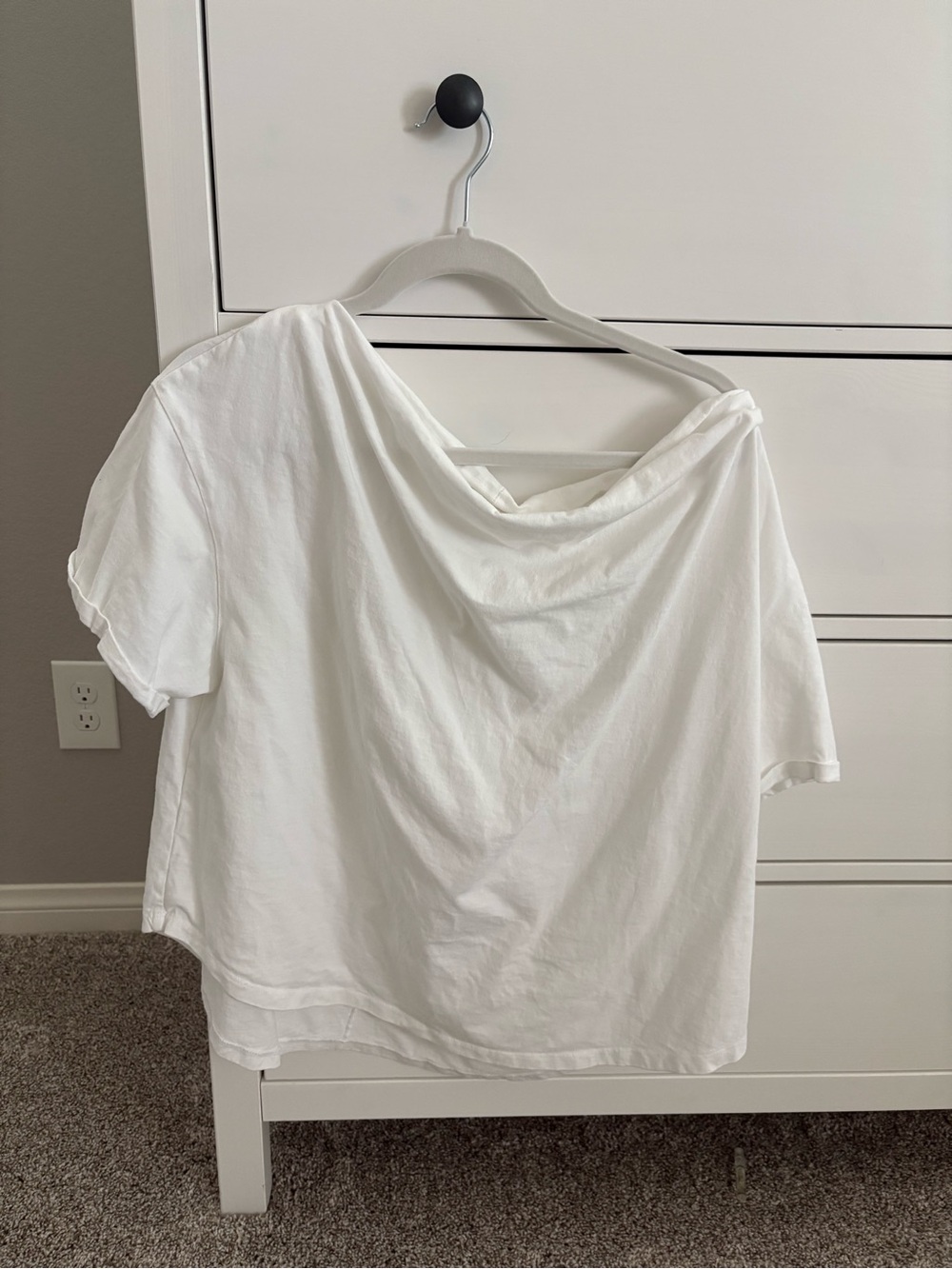 nuuds White Draped Short-Sleeve Top